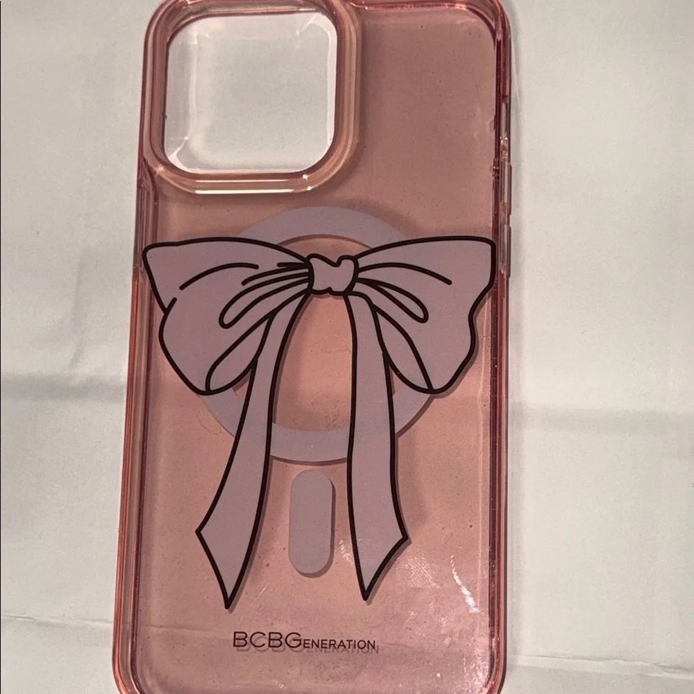 BCBGeneration Pink Phone Case with Bow Design